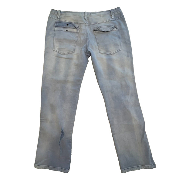 Free People Mountaineer Relaxed Straight Jeans Light Wash Denim Womens Size 12 - Picture 3 of 7